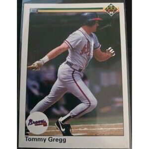 1990 Upper Deck Tommy Gregg #121 Atlanta Braves Baseball Card Vintage OF
